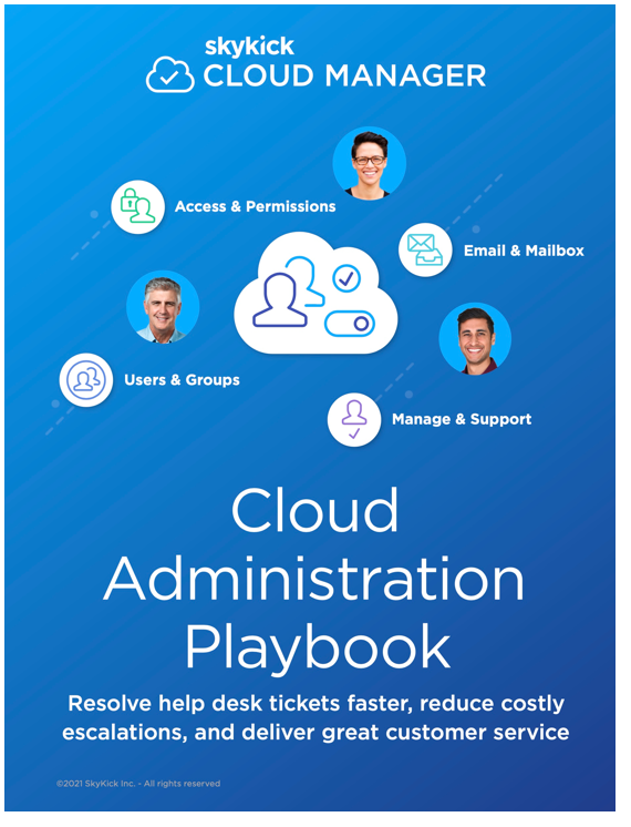 Cover of Cloud Manager Cloud Administration Playbook. Resove help desk tickets, reduce escalations and deliver great service